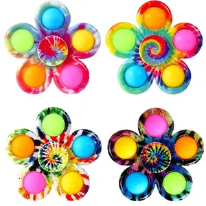 Hot Sell cheap unique cool new toys silicone rare pop bubble stress pink rainbow fidget spinners