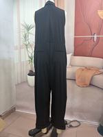 Nouvelle combinaison pantalon large sans manches noire style workwear transfrontalier Europe-Amérique 2026
