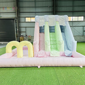 Toboggan aquatique gonflable en PVC pastel amusant <span class=keywords><strong>pour</strong></span> intérieur et extérieur, parcours d'obstacles <span class=keywords><strong>pour</strong></span> enfants, <span class=keywords><strong>piscine</strong></span> à jets d'eau <span class=keywords><strong>pour</strong></span> <span class=keywords><strong>location</strong></span> d'événements et fêtes d'<span class=keywords><strong>anniversaire</strong></span> - Product Image 1