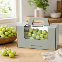 Boîte cadeau carrée écologique et portable pour fruits et légumes avec logo personnalisable et fenêtre transparente