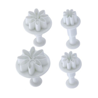 4 pièces outils de décoration de gâteau, ensemble de 8 pétales de fleur marguerite fondant sucre plongeur cutter pour gâteau et pâtisserie