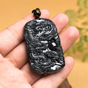 Подвеска-карго из натурального бирманского нефрита с черной косточкой, курица, порода, дракон, Марка коулуна, оградитель зодиака, дракон, Нефритовый Кулон - Product Image 3