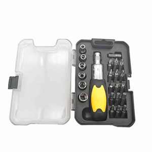 Jeu de tournevis à cliquet universel 23 pièces, kit d'outils combinés à douilles de 1/4 pouces pour réparations domestiques et projets de bricolage - Product Image 3