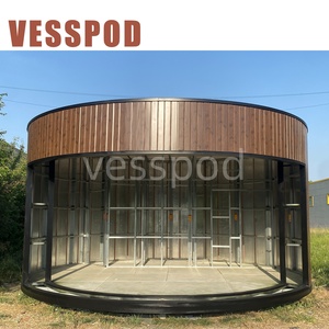 Casa Redonda Prefabricada de Diseño <span class=keywords><strong>Tropical</strong></span> Europeo de Lujo, Villa Modular en Forma de Domo de Madera y Acero, Cápsulas para Dormir para Hoteles junto al Mar - Product Image 2