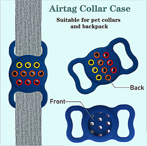 Eraysun <span class=keywords><strong>Silicone</strong></span> per <span class=keywords><strong>Apple</strong></span> airtag tinta unita impermeabile per collare per cani custodia protettiva Anti-perdita per gatti - Product Image 3