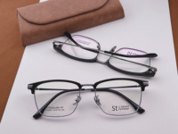ST All-Day Comfort Montures de lunettes optiques en titane ultra-légères Forme de visage en diamant avec résistance à la corrosion