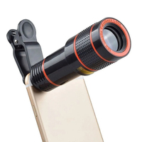 Kit d'objectif de téléphone portable Kit d'objectif de télescope optique 12X Clip universel Objectif de zoom optique pour téléphone intelligent