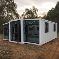 Maison mobile modulaire préfabriquée à installation rapide, pour jardin forestier et vie en plein air, maison conteneur extensible en acier à double aile, entrepôt