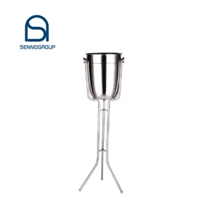 Factory direct stainless steel wine champagne ice bucket stand rose gold and silver steel table ice bucket with stand