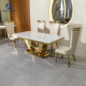 Cadeira cinza banquete com costas altas de couro, cadeira de banquete com pernas de aço inoxidável estofadas para jantar - Product Image 3