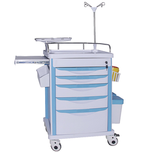 Chariot médical d'urgence à roues silencieuses et verrouillage central, en ABS, certifié CE/ISO, mobilier hospitalier, modèle HS-AT 850 - Product Image 1
