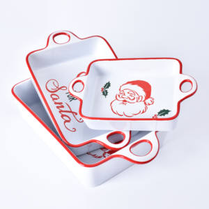 Set di teglie rettangolari in ceramica ecologica e resistente per biscotti e pane, disponibili in diverse misure, adatte al forno per uso domestico in cucina. - Product Image 6