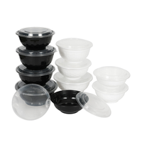 Bol à ramen jetable en plastique PP empilable grande capacité, pour plats à emporter, compatible micro-ondes, pour cuisine et fêtes, haute résistance aux injections