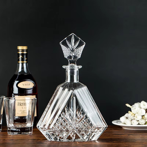 Bouteilles en verre personnalisées professionnelles 750 ml, bouteilles rondes en verre cristal avec bouchons à couronne pour whisky, vin, <span class=keywords><strong>tequila</strong></span> - Product Image 3