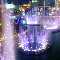 Fontaine à cascade circulaire en acier inoxydable SS304 anti-corrosion avec jets LED multicolores programmables en arc – Offre spéciale pour parcs publics