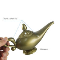 Accessoires de costume de carnaval, lampe d'Aladdin en plastique, costume d'Halloween pour enfant, thème arabe, lampe du Genie, centre de table, décoration de fête
