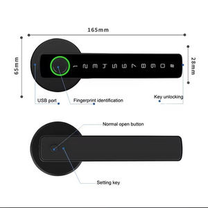 <span class=keywords><strong>Serrure</strong></span> de porte intelligente extérieure en aluminium noir, étanche, à batterie, avec empreinte digitale et code numérique, compatible Tuya, pour maison et <span class=keywords><strong>portail</strong></span> - Vente en gros - Product Image 6