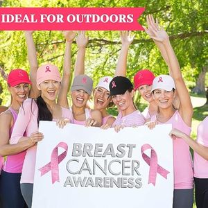 Berretto da Baseball <span class=keywords><strong>con</strong></span> <span class=keywords><strong>nastro</strong></span> <span class=keywords><strong>rosa</strong></span> <span class=keywords><strong>con</strong></span> cappuccio personalizzato ricamato per la consapevolezza del cancro al seno - Product Image 6