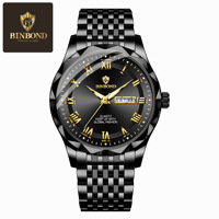 Jam Tangan Pria Binbond B6367 6367 Quartz Movement Tali Baja Tahan Karat Kalender Lengkap Bercahaya Mewah Bisnis Kasual