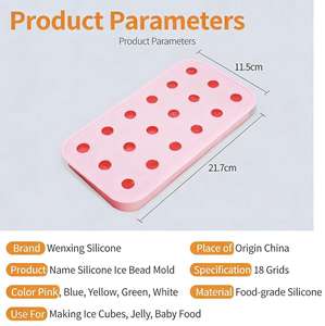 แม่พิมพ์น้ำแข็งซิลิโคนแบบนิ่ม 18 ช่อง สำหรับทำน้ำแข็งทรงกลม DIY น้ำแข็งผลไม้ - Product Image 4
