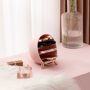 Desktop Cosmetic Storage <b>Box</b> Pink 2L Open Top With Compartments Makeup Organizer - Product Image 1