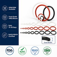 Joint torique en silicone personnalisé de qualité alimentaire, anneau d'étanchéité industriel, usine OEM, certifié RoHS REACH, dureté 20~90 Shore, usage industriel