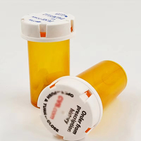Frascos de tapa reversible de plástico resistente para farmacia RX de plástico para niños