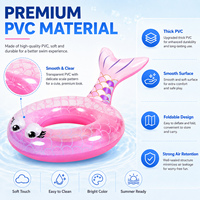 Günstiger Wassersport-Schwimmring: Dicker Rosa Strandparty-Schwimmring aus PVC mit Fischschwanz-Design für Kinder
