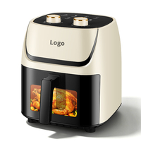 Friteuse à air électrique carrée moderne 1200W en plastique avec menus en français et en allemand pour usage domestique, extérieur, hôtelier et garage