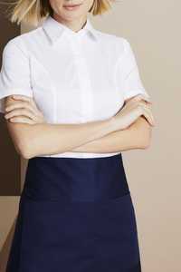 Delantal de salón de cocina azul marino bordado con estampado de Solan personalizado, bolsillo corto con material de algodón y logotipo personalizado - Product Image 5