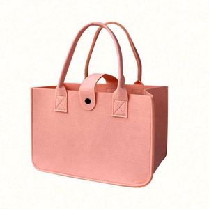 Bolsa de Compras de Fieltro Reutilizable, Portátil, de Gran Capacidad, Color Sólido, Personalizada, con Asa - Product Image 6