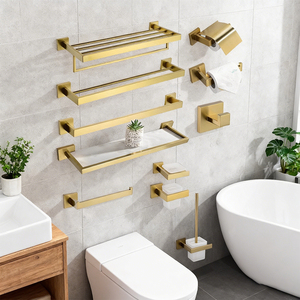 Modern Luxury New 304 Stainless Steel Brushed Gold Washroom <strong>Accessories</strong> Toilet <strong>Bathroom</strong> <strong>Accessory</strong> <strong>Set</strong> - Product Image 1