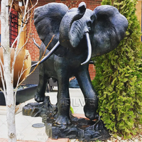 BLVE décoration extérieure grande taille coulée en laiton métal Animal modèle Bronze éléphant Statue Sculpture