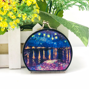 도매 주문을 받아서 만들어진 미니 금속 구조 포켓 거울 양면 휴대용 사용자 정의 로고 판촉 품목 내구성 - Product Image 4