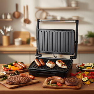 Electric Grill With Nonstick <b>Plates</b> For Indoor Cooking And Grilling Food - Product Image 3