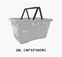 Panier de courses en plastique durable avec 2 poignées, capacité de 20 L, facile à transporter pour les supermarchés et les épiceries