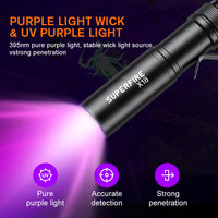 Lampe torche UV industrielle Superfire, petite, portable, LED, étanche IP44, rechargeable, en alliage d'aluminium, pour le camping, à intensité variable