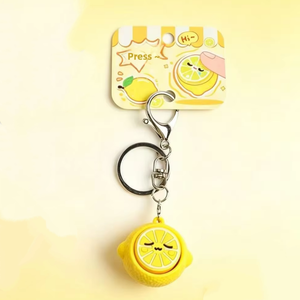 PVC Lemon <b>Stress</b> Relief Toy Keychain Simulated Lemon Button Decompression Toy for Unisex Use - Product Image 1