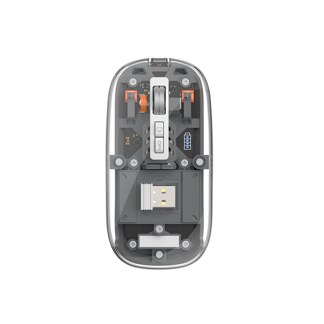 Transparent Three-Mode Magnetic Suction Mute Rechargeable Mouse New Blue Tooth Wireless Design for Office PC Tablet PC Use