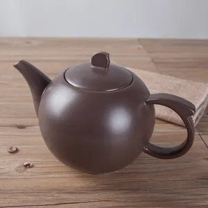 ShengJing İskandinav seramik çay seti koyu kahverengi demlik 600ML 1000ML porselen cezve kahve dükkanı otel için restoran