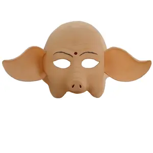 猪头面具万圣节派对服装搞笑猪全脸面具动物乳胶面具Cosplay装扮服装道具