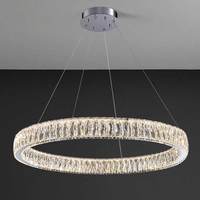 Anneaux Cristal Led Lustre Pendentif Luminaire Cristal Lumière Suspendue Suspension Lumière Pour Salle À Manger Escalier