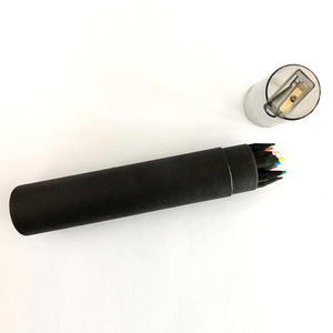 Ensemble de crayons de couleur en bois noir de haute qualité, 12 à 24 couleurs, dans un tube en papier, boîte en papier - Product Image 6