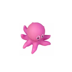 多色儿童卡通动物迷你喷水硅胶婴儿沐浴玩具变色章鱼游泳玩具礼品