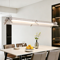 Lustres industriels longs et étroits pour plafond, éclairage de bar, pour la maison, le bureau, grand lustre en métal