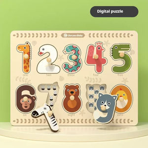 Montessori in legno 3D cartone <span class=keywords><strong>animato</strong></span> animale alfabeti figure puzzle giochi da tavolo bambino educazione precoce giocattoli per bambini ragazzi ragazze - Product Image 3