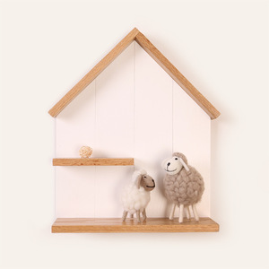 Ins Nordique style petit support de maison en bois massif étagère décorative chambre d'enfant enfants magasin de vêtements doux décoration murale - Product Image 1