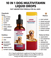 Zoostar Multivitamines liquides pour chiens 10-en-1, absorption rapide, glucosamine, MSM, soutien articulaire, canneberge, bien-être urinaire, tous âges