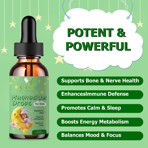 Prix de gros Gouttes de magnésium pour enfants Vitamine D3 et extrait de fleur de camomille Soutien à la relaxation Favorise la fonction musculaire Gouttes - Product Image 6