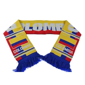 OEM Promotional Custom Jacquard Sports Winter Knitted Soccer Scarf